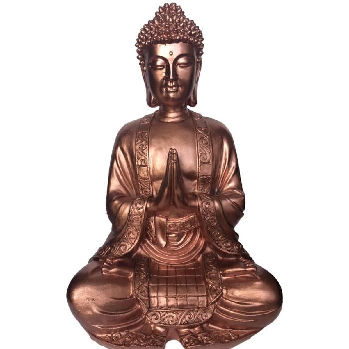 Grand Bouddha Cuivre Gold Rose En Meditation Cdiscount Maison