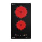 Plaque de Cuisson Vitrocéramique Noir - FIREGAS 2 foyers 3000W L52cm*P29cm