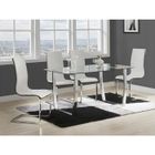 VENTE-UNIQUE Table à manger IMELDA - 6 personnes - Verre trempé & Métal chromé