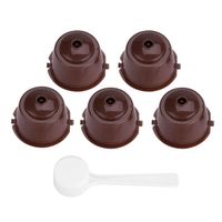 5 PCS rechargeable capsules de café réutilisable (Brown)