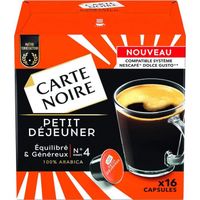LOT DE 6 - CARTE NOIRE - Petit Déjeuner N°4 Café Compatibles Dolce Gusto - boite de 16 capsules - 128 g