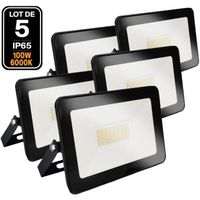 Projecteur LED 100W Ipad Blanc froid 6000K Haute Luminosité - EUROPALAMP - Lot de 5 - Etanche IP65