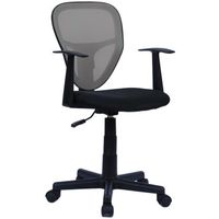 Chaise de bureau pour enfant STUDIO fauteuil pivotant et ergonomique avec accoudoirs, siège à roulettes hauteur réglable, noir/gris