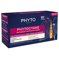 78248 Phyto Phytocyane Traitement Antichute Femme - Chute Réactionelle - 12 Ampoules X 5 ml