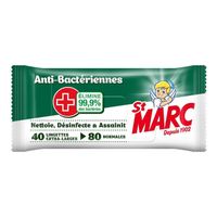 LOT DE 4 - ST MARC Lingettes antibactériennes  - paquet de 40 Lingettes