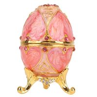 Oeuf de style Faberge Oeuf de Fabergé Vintage peint à la main Oeuf de Fabergé émaillé avec diamants brillants pour boîte de