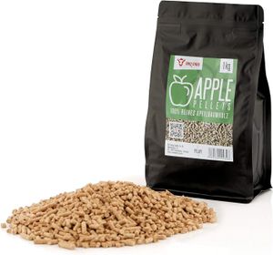 BARBECUE Apple Pellets Composer de 100% Bois de Pommier | 1 kg | Pellets de Pomme pour Barbecue, fumoir, Four à Pizza à pellets et.[G682]