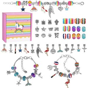 WEVOL Cadeau Fille 5-13 Ans Jouet Enfants DIY Charms Bracelet Kit