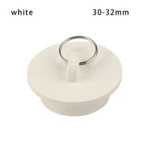 SIPHON DE LAVABO 30-32 mm blanc - Bouchon de vidange de baignoire en caoutchouc, anti fuite, évier de cuisine, couvercle de vi