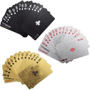 TAPIS DE JEU DE CARTE Lot De 3 Jeux De Cartes De Poker Étanches En Plast