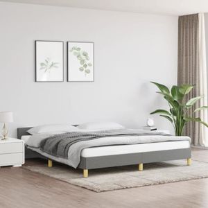 STRUCTURE DE LIT ZHI Cadre de lit avec tête de lit Gris foncé 160 x