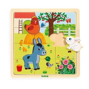 Puzzle bébé 3 ans Djeco puzzle en bois le jardin 16 pièces - Cdiscount Jeux  - Jouets