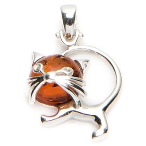 Pendentif Chat En Zircon Et Argent 925 Rhodié - Neuf Avec étiquettes, Marque PEUGONS, Pour Femme
