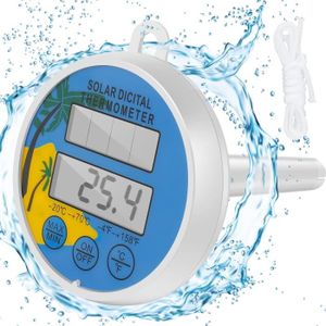 Flottant Thermomètre De Piscine Solaire Powered Numérique Indicateur De  Température De l'eau avec La Chaîne