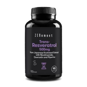 COMPLEMENTS ALIMENTAIRES - VIEILLISSEMENT Trans-Resvératrol 500 mg, avec Nicotinamide et Que
