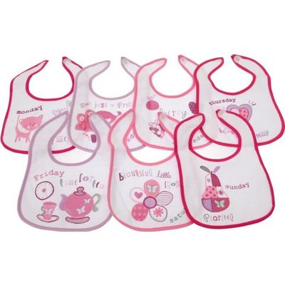 Lot de 7 bavoirs naissance pour bébé fille rose princesse doublés  imperméables - Cdiscount Puériculture & Eveil bébé