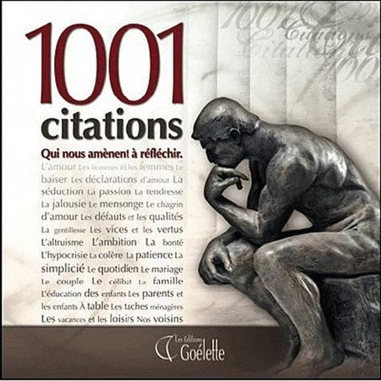 1001 Citations Qui Nous Amenent A Reflechir Achat Vente Livre Editions Goelette Parution 04 11 10 Pas Cher Cdiscount