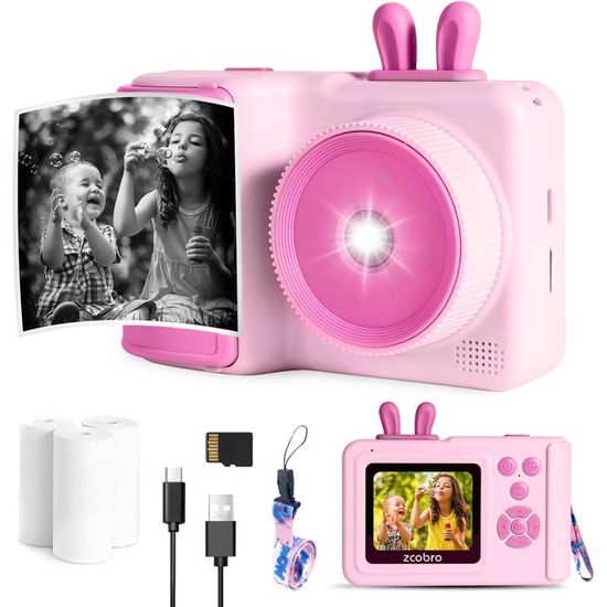 Appareil Photo Instantané Pour Enfants - 20MP, écran 2.4", Impression Thermique - Cadeau Filles/garçons 3-12 Ans