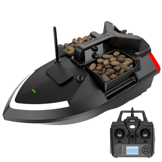 Bateau Appât RC 500m Avec GPS, Retour Automatique, Moteur Silencieux, Charge 3 Kg, 5-6 H D'autonomie, Pour Pêche En Lac
