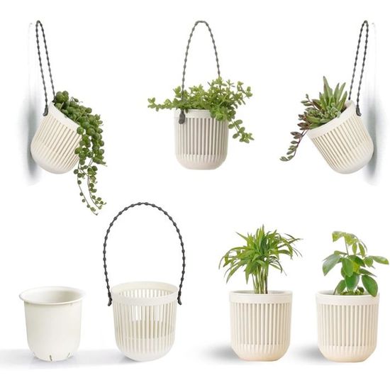 BESPORTBLE 4pièces Pot De Fleurs Suspendu avec Crochet Amovible