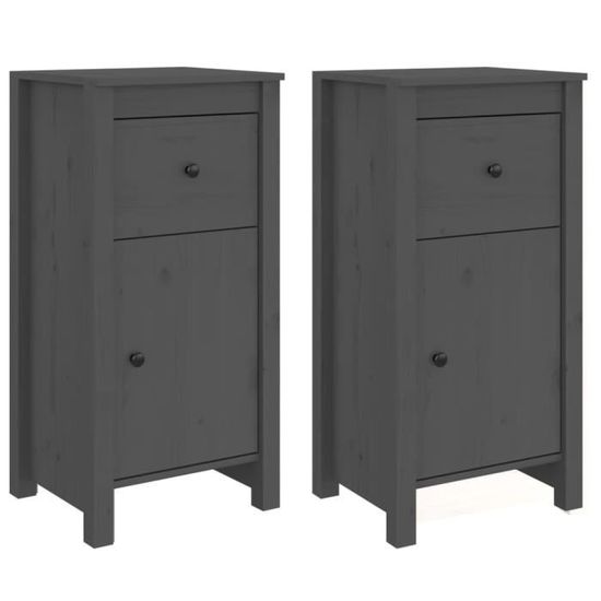 vidaXL Sideboard Blanc 40x35x80 cm Pin massif Commodes