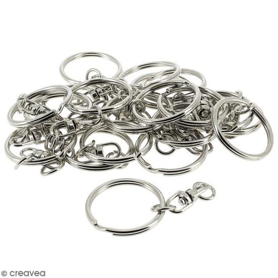 30pcs Anneaux Fendus Acier Inoxydable, 9mm Argentés Anneau Fendu