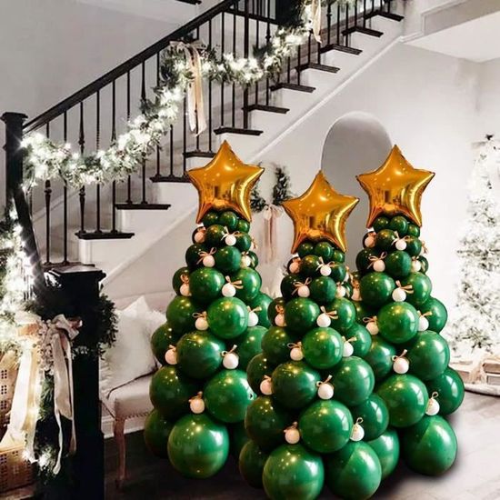 Ensemble de ballons d'arbre de Noël Ballon de Noël vert série forêt