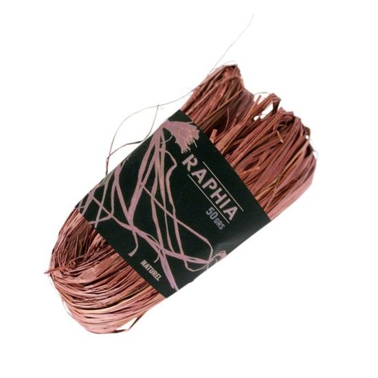 Fil Raphia Naturel Bordeaux - Bobine De 25 G, Parfait Pour Décoration Bucolique Et Loisirs Créatifs - 9