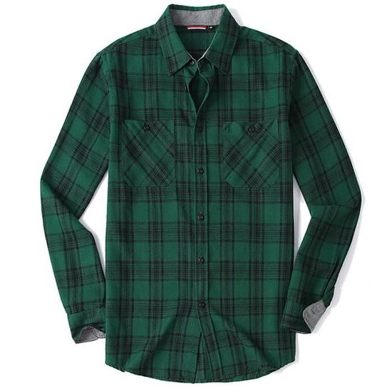 Chemise Homme St Johns Bay Taille XL - Flanelle à Carreaux Verts Et Noirs