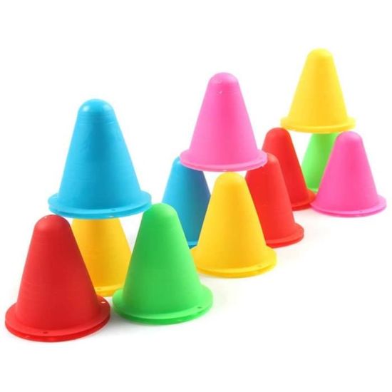 Cônes De Slalom Souples – Lot De 6 – Hauteur 23cm – Orange – Empilables – Pour Entraînement Sportif, Parcours