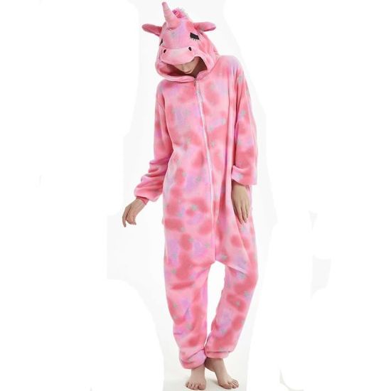 Pyjama Combinaison Flanelle Femme Avec Pieds - Onesie Mignonne Douce Et Chaude, Grenouillère à Capuche Une Pièce Ultra Confortable