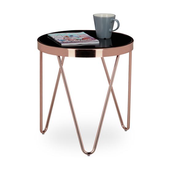 Relaxdays Table D’Appoint Ronde Scandinave Avec Tiroir - Pieds Bois Naturel Blanc 46x38 Cm