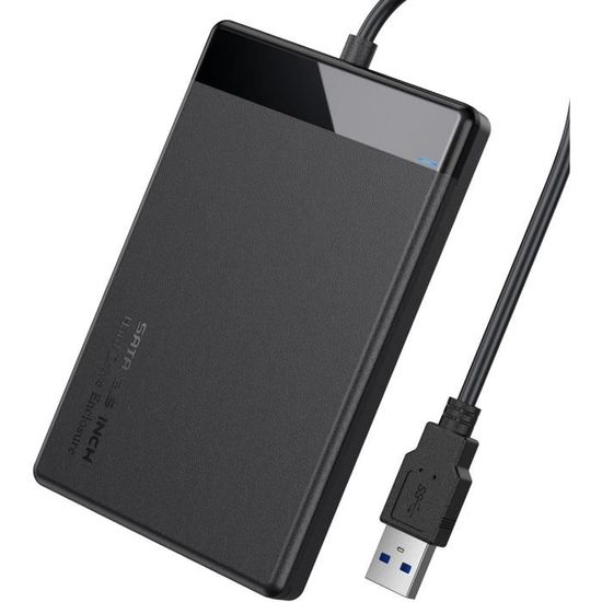 Boîtier Externe Pour Disque Dur 2.5" SATA - USB 3.0 5Gbps - Compatible HDD/SSD 7mm/9.5mm - Pour PC, Mac, PS4, Xbox