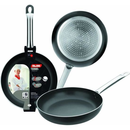 Poêle Natura IBILI 20cm - Antiadhésive Pierre, Induction, Aluminium - Noir