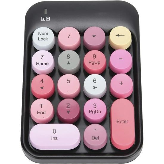 Clavier Numérique Sans Fil 2,4 GHz – Ultra Mince, 18 Touches, Pour PC Portable/Desktop (Rose, Format Compact)