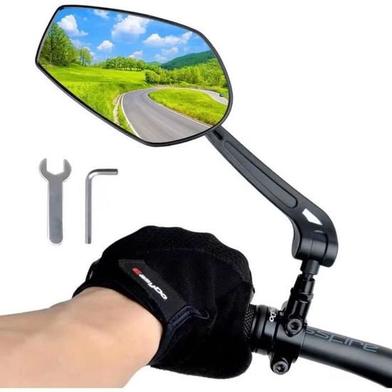 Leytn® - Rétroviseur vélo - Miroir de Vélo 360°Réglable - Noir