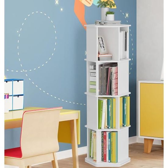 Étagère à Épices Rotative 360° en Bois - 10 Bocaux