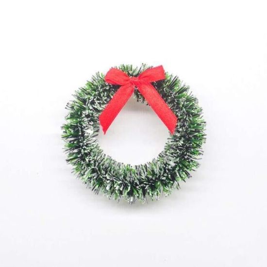 Lot De 24 Mini Couronnes De Noël Vertes 3 Cm - Décoration Sapin Et Maison De Poupée