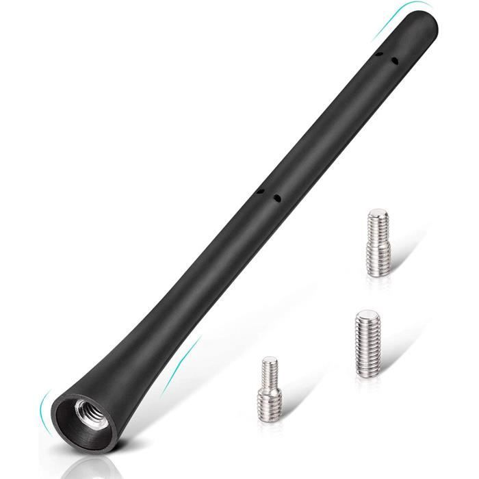 2 Antennes Voiture Courtes 6,5 Cm - Universelles Filetées, Avec Vis M4 M5 M6 - Pour Remplacement Radio FM/AM - Noir - 4