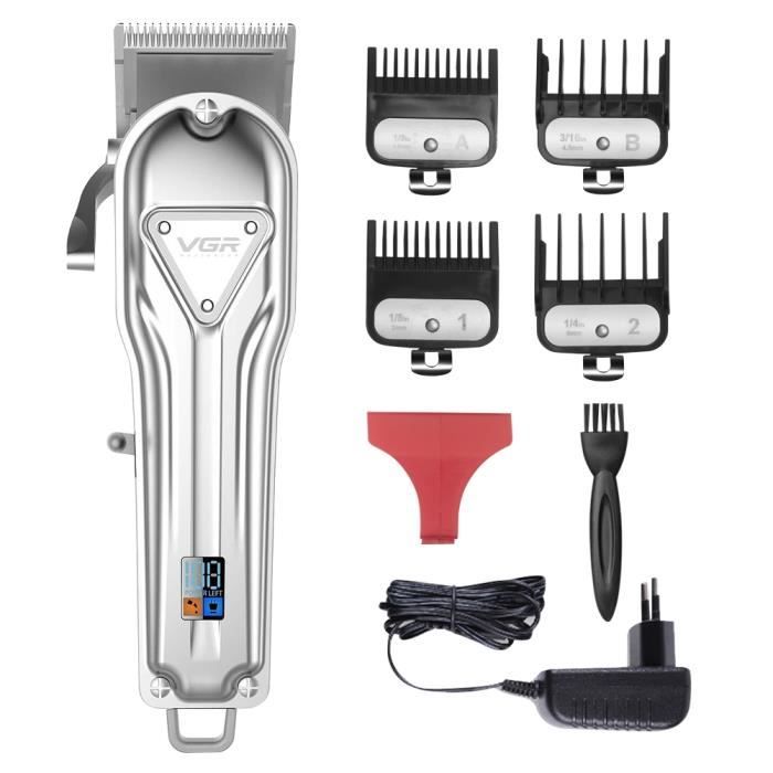 VGR Tondeuse Cheveux Hommes LCD Professionnelle Sans fil Charge USB