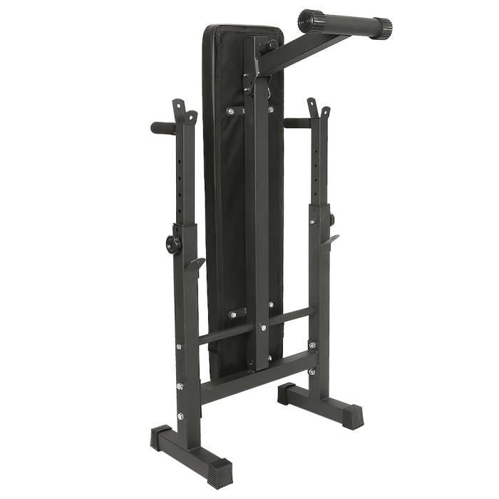 Banc de Musculation Abdominaux et Dorsaux Réglable Sit Up Banc Abdominal avec Rack d'Haltères Capacité 200kg