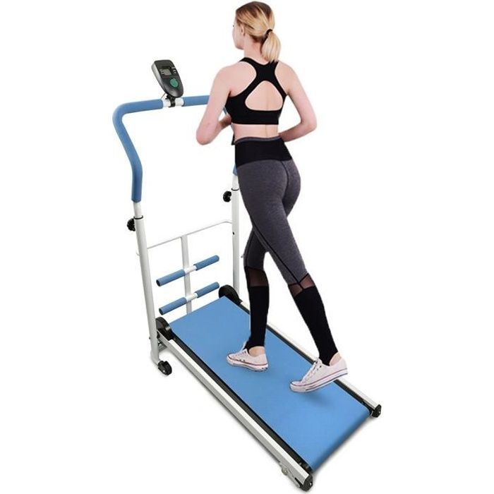 Mini Manual Tapis de Course, Tapis de Marche avec écran LED, Courir, Sit-ups, Pliable