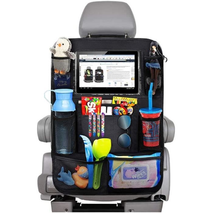 1 Pcs Organisateur de Voiture, Protège-Siège Arrière Voiture Enfants Kick Mats, Support Pour IPad Transparent et 9 poches