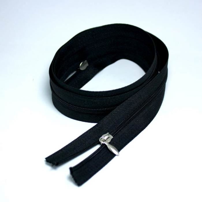 3 pièces Double tête zipper zipper 1.5 m linge de lit housse de couette spéciale longue fermeture éclair taie - Type black-1m-3 #