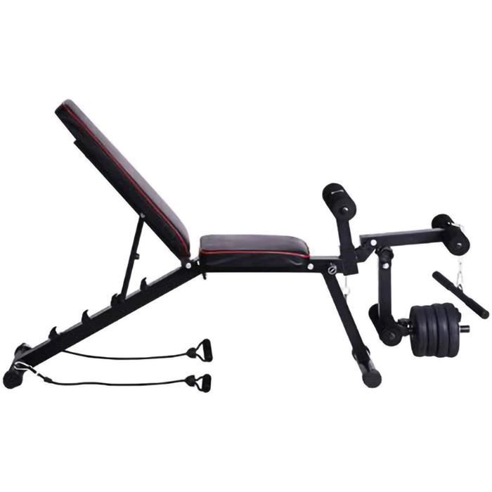 BANC DE MUSCULATION Banc de MusculationReacuteglage MultiAngle en 4 Eacutetapes Charge Maximale 150 Kg Renforcement Multiple Uni171