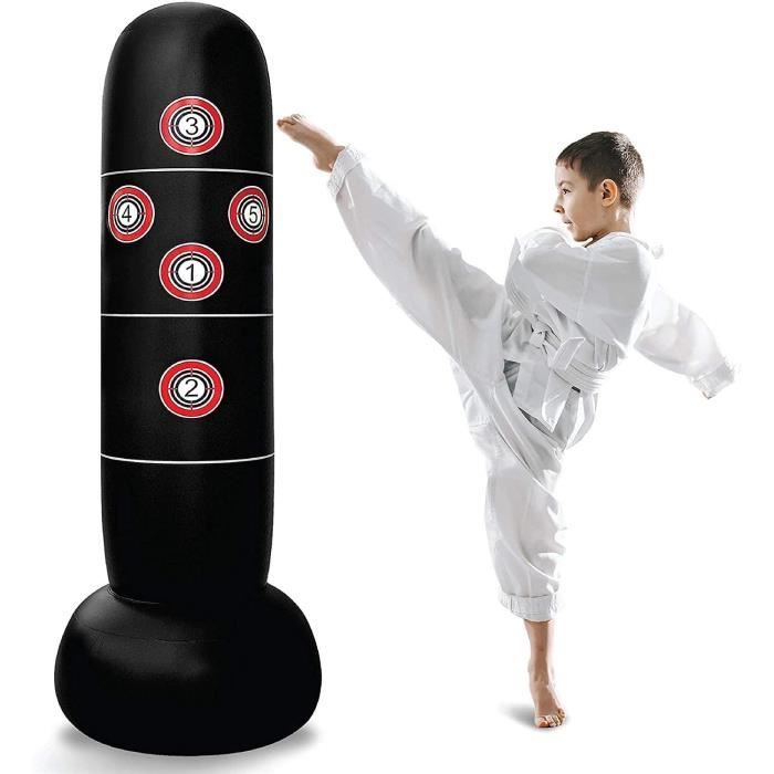 SFJRYreg 160Cm Sac De Frappe sur Pied Sac De Boxe Gonflable Punching Ball pour Enfant Adulte pour Karateacute Fitness