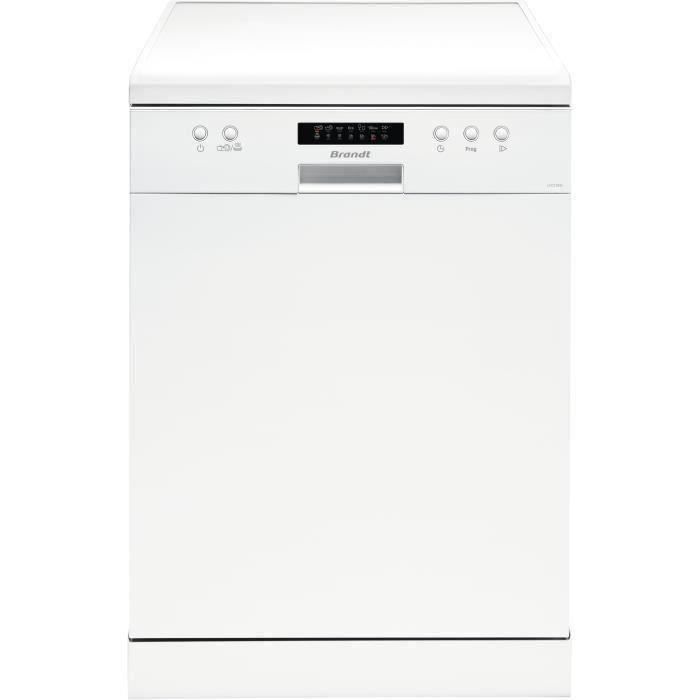 Lave-vaisselle pose libre BRANDT LVC128W - Induction - 12 couverts - L59,8cm - 48 dB - Blanc