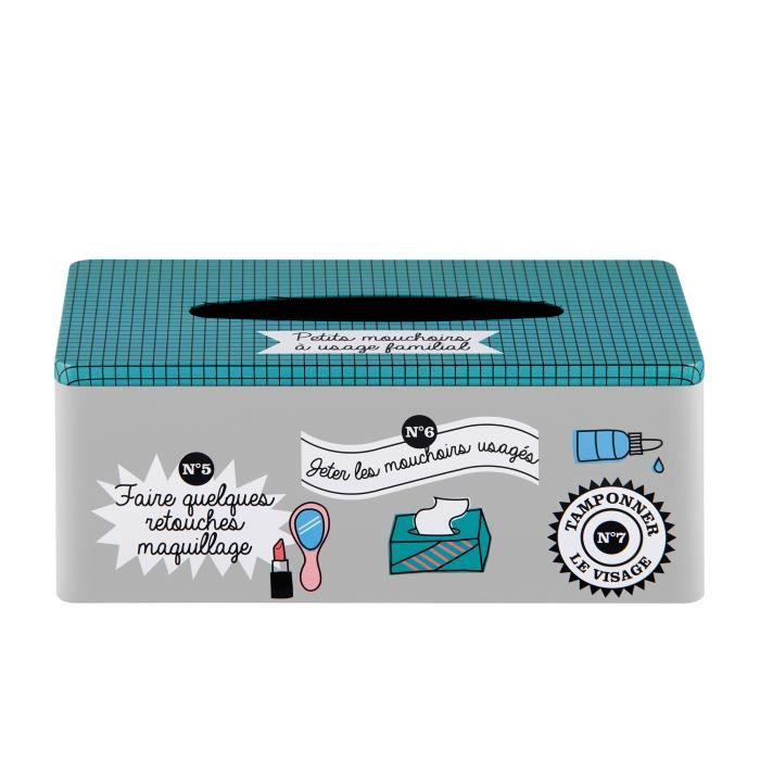 Boîte Rectangulaire à Mouchoirs REGLES DE LA SALLE DE BAIN En Métal - Décoration Déco - DLP Derrière La Porte