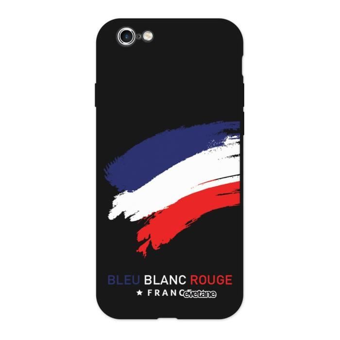 Coque iPhone 6/6S Silicone Liquide Douce noir France Ecriture Tendance et Design Evetane