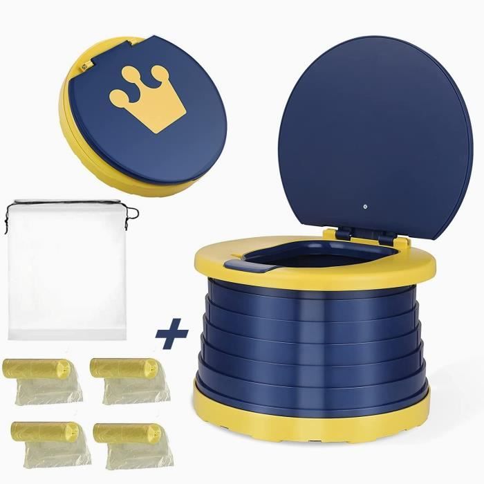 Siège de toilette réglable pour enfants - Pot de voyage pliable pour tout-petits - (Bleu)